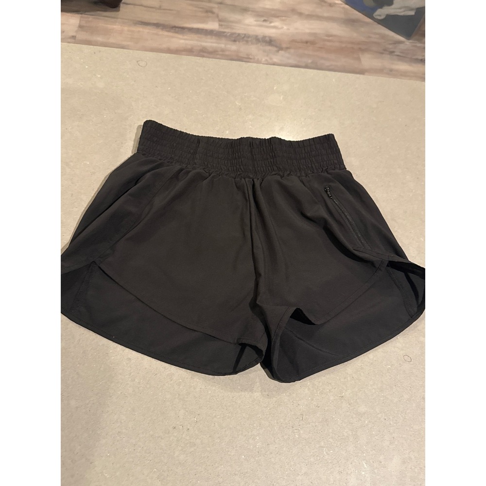 Black Running Shorts With Zipper Pockets Athletic Gym Workout‎